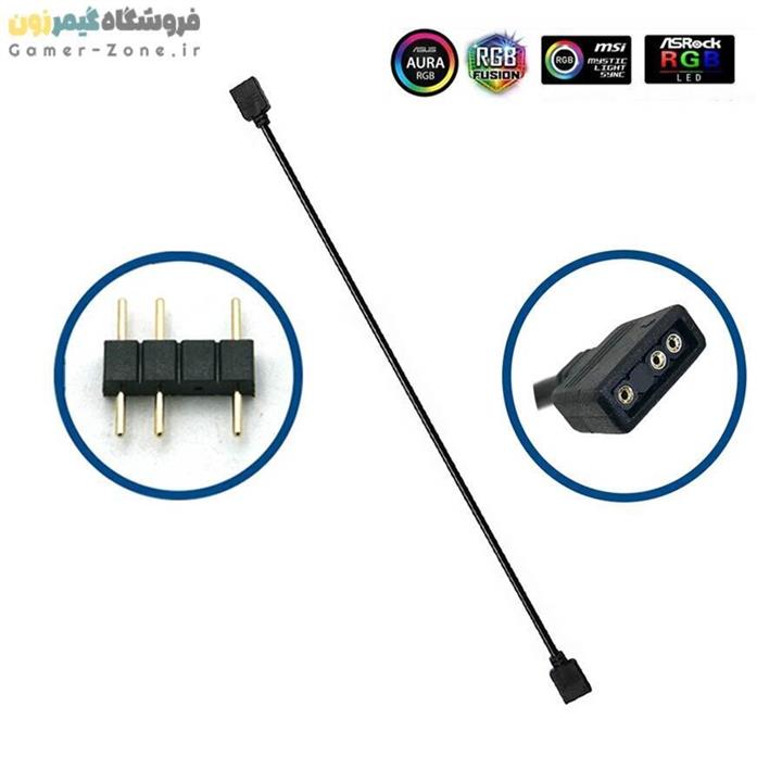 کابل افزایش طول 3 پین نورپردازی مادربورد MICRO CONNECTORS 3-Pin ARGB Extention Cable